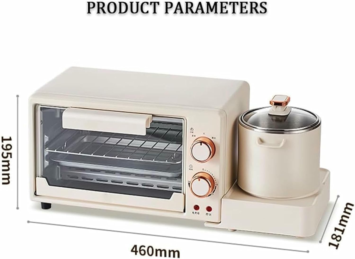 Versatile Breakfast Station 3-in-1, with Coffee Maker, Non-Stick Griddle & 4-Slice Toaster Oven - for Apartments & Kitchenettes