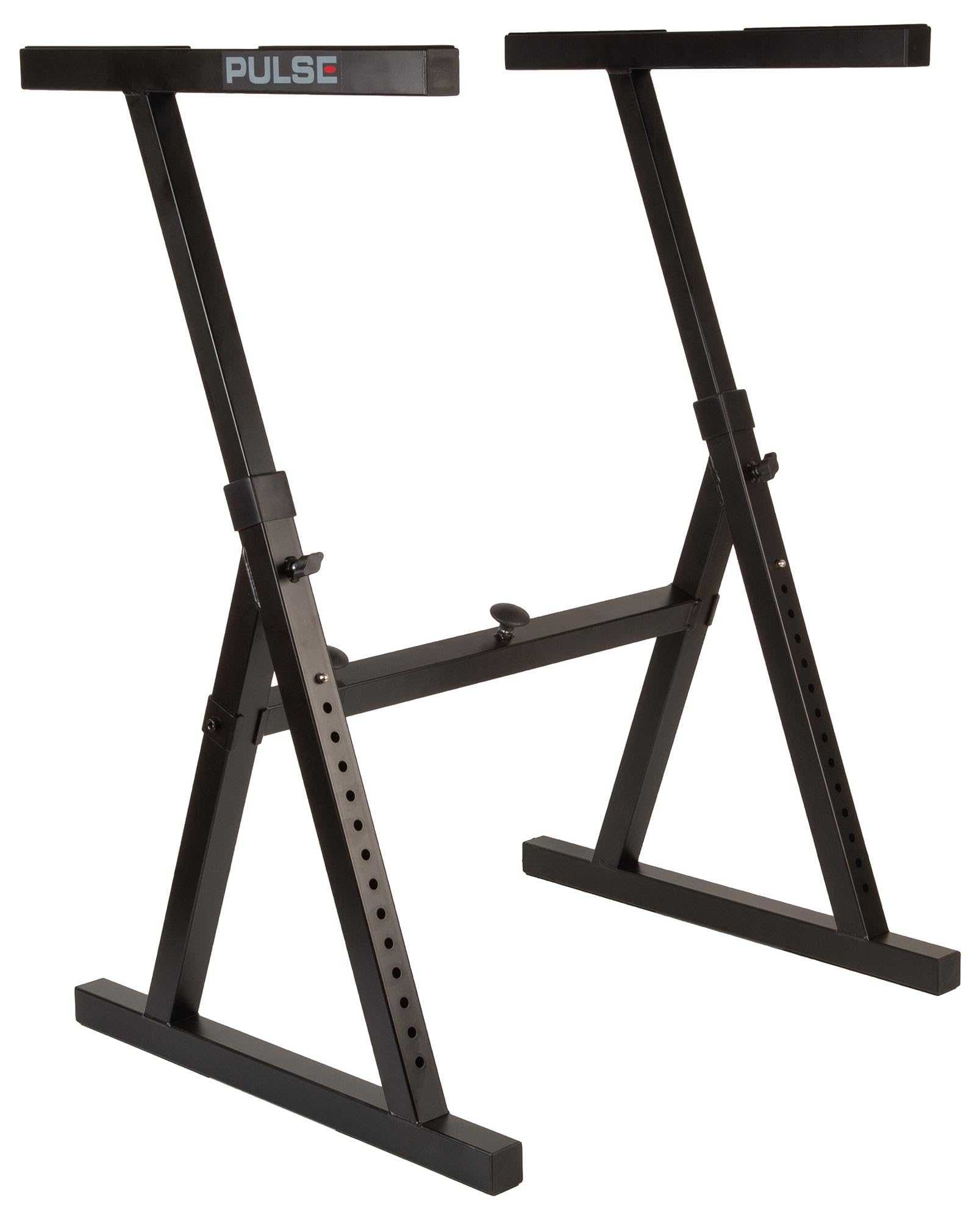 PULSE Heavy Duty Z Stand - Supporto regolabile per tastiera e attrezzatura DJ - Adatto a tastiere a 88 tasti, CDJ, giradischi e mixer - Carico massimo 80 kg