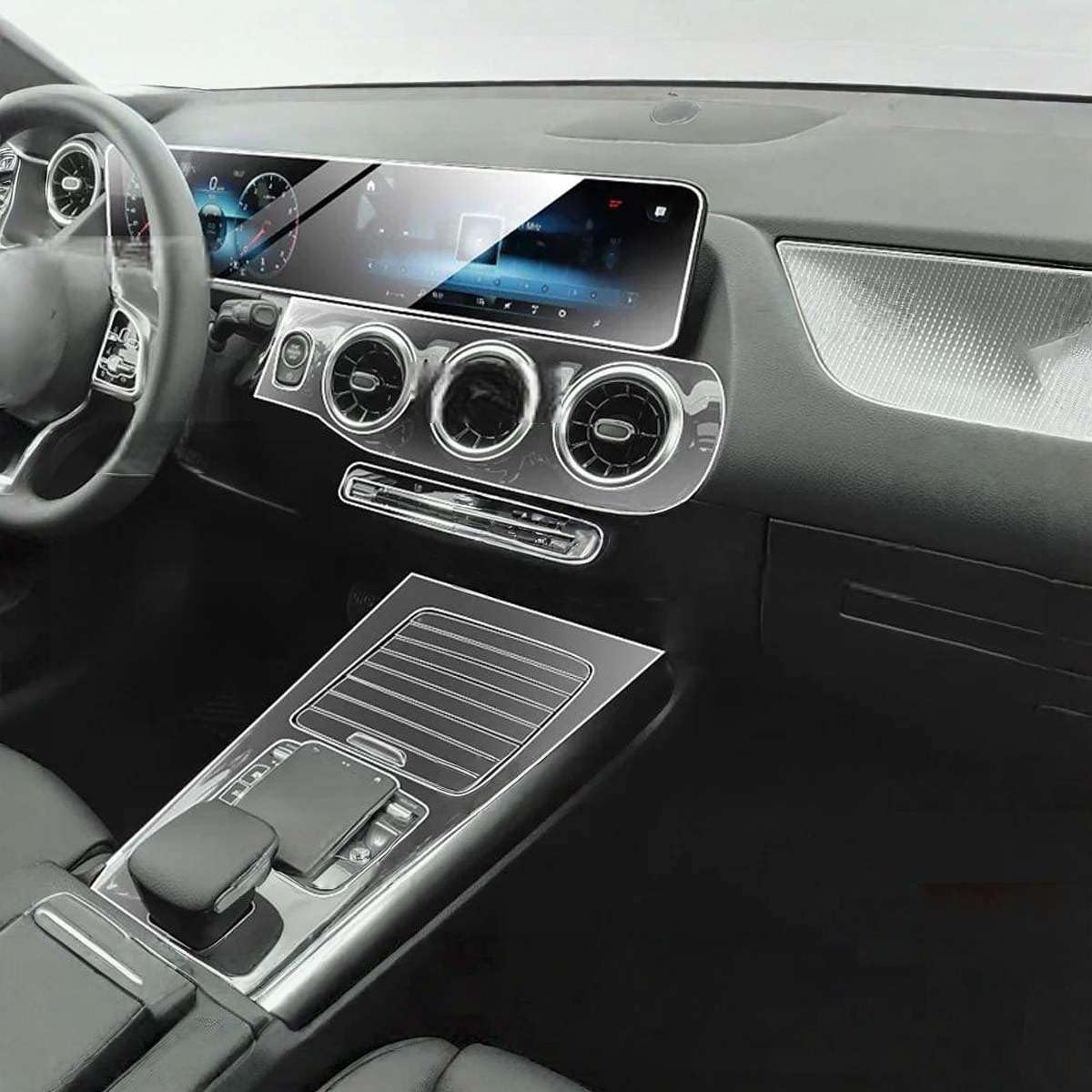 Car Interior Center Console Media Dashboard Navigation TPU Protector Film Anti-Scratch, for Benz GLA 2020-2023