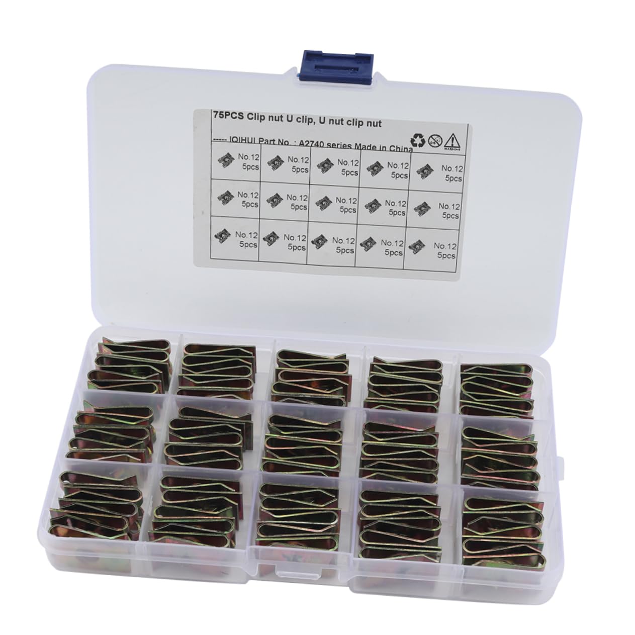 Wakauto 75 Pieces Your Write Nuts Nut Clip Nuts Automotive Spring Nuts Screw U Clip Clips Self Tapping Screw Stainless Steel Base