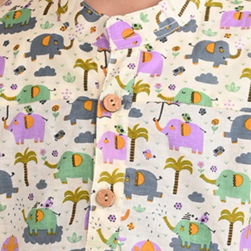 Image of superminis Boys Cotton Regular Fit Printed Kurta Shirt