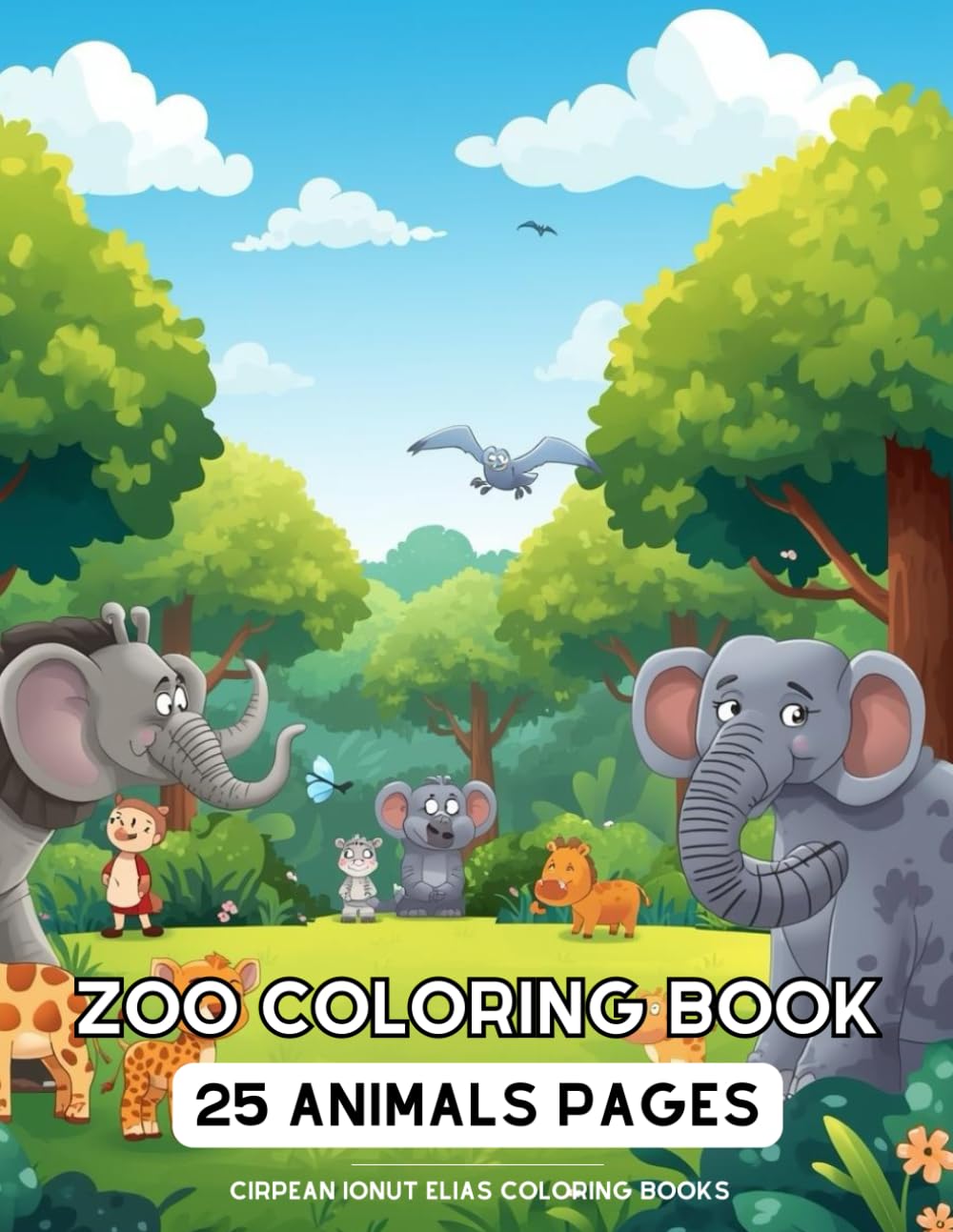 Zoo coloring book: 25 animals pages