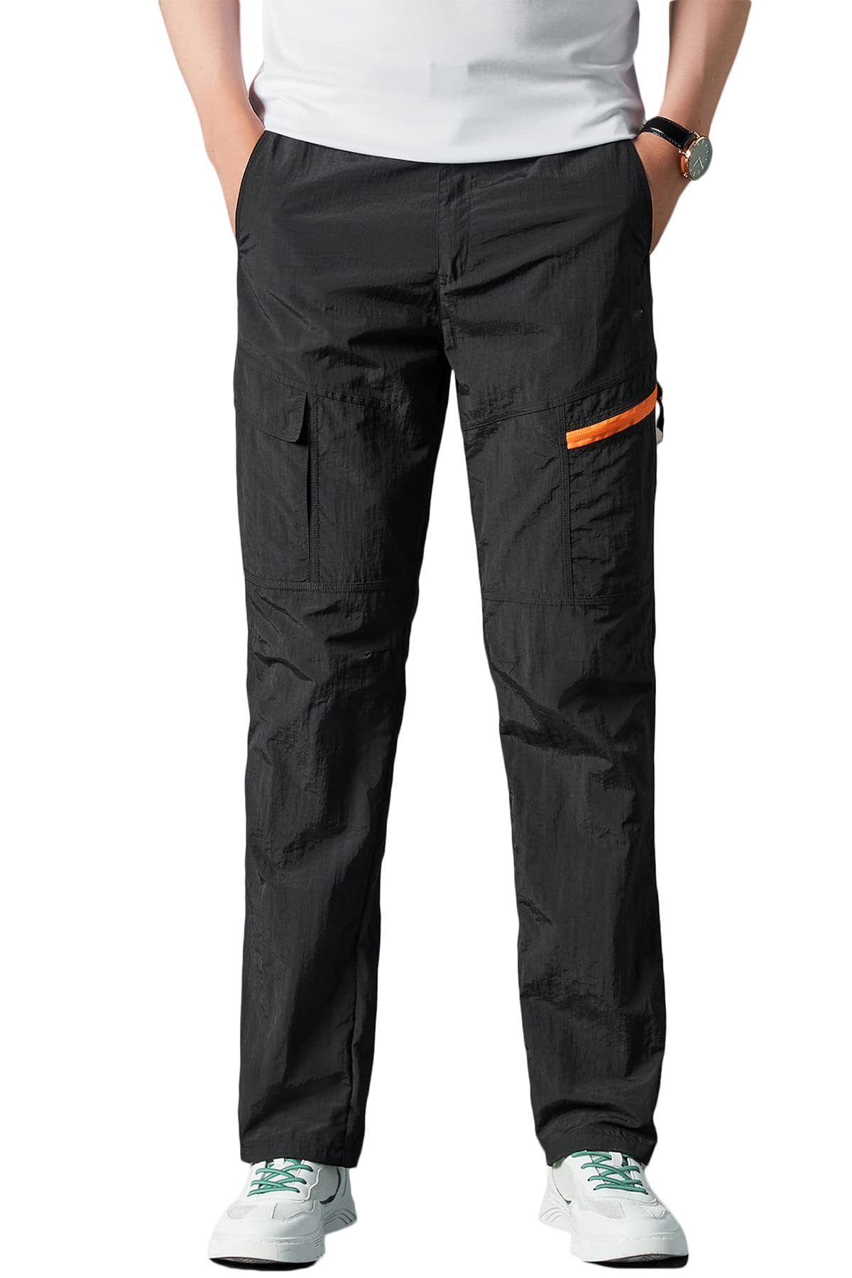 Herothorn Men's Outdoor Quick Dry Cargo Pants, Lightweight Camping Fishing Trousers Breathable Sweatpants with Multi-Pockets