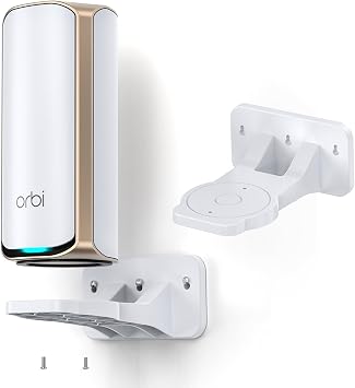EDUP Orbi WiFi 7 Mesh Wall Mount Kit for Netgear Orbi, White, 1-Pack | Fit for Orbi 360/370/870/970 & Nighthawk WiFi 7 RBEWMB-10000S, Durable ABS, Space-Saving Design, Easy Installation