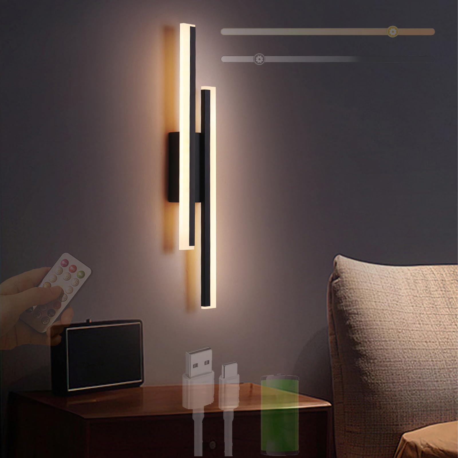 Apliques de pared LED recargables ideales para iluminar tu sala de estar dormitorio y pasillo 8