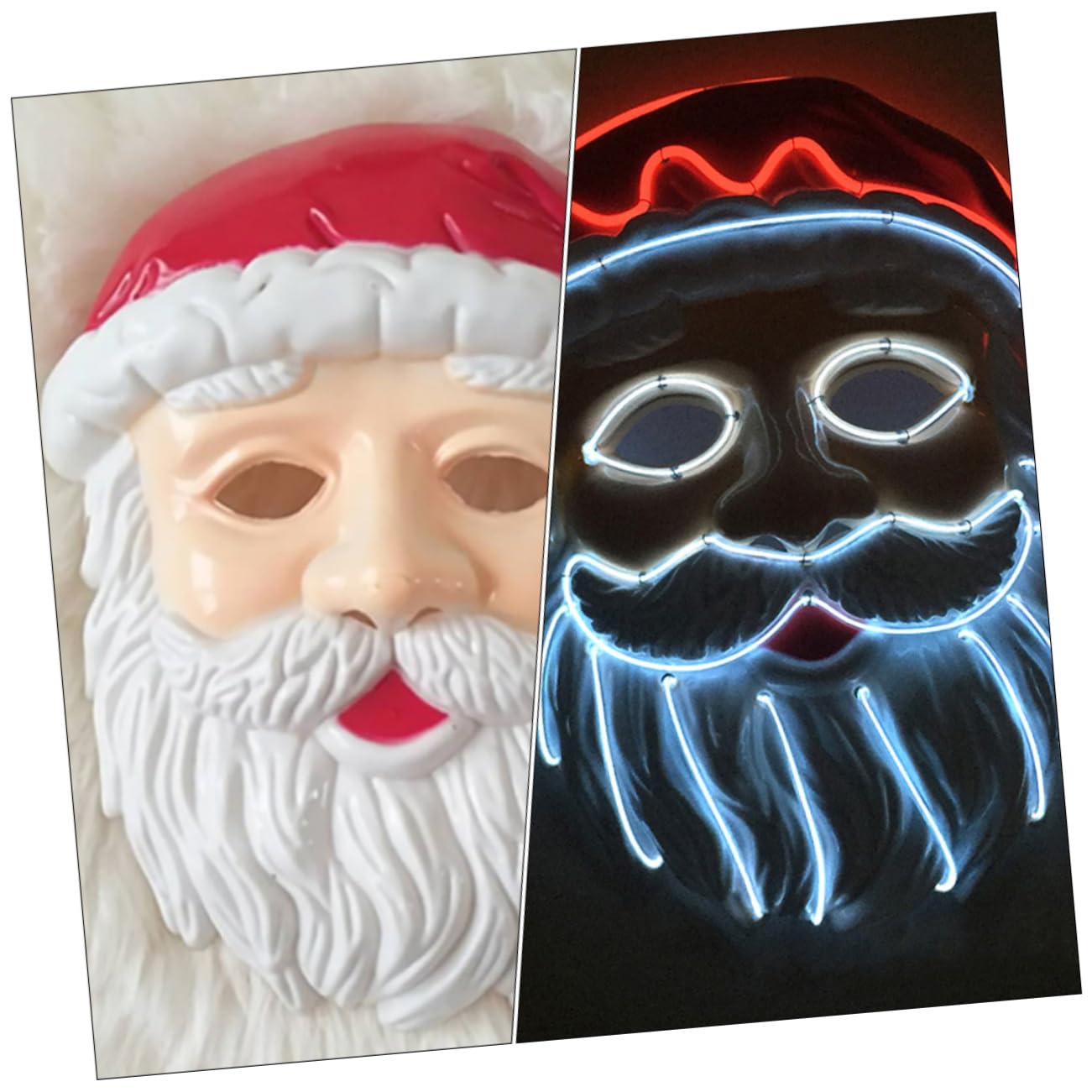 VICASKY 3pezzi Maschera Luminosa Di Babbo Natale Maschera Decorativa Creativa Per Feste Accessorio Per Costumi Di Natale e Party Di Carnevale