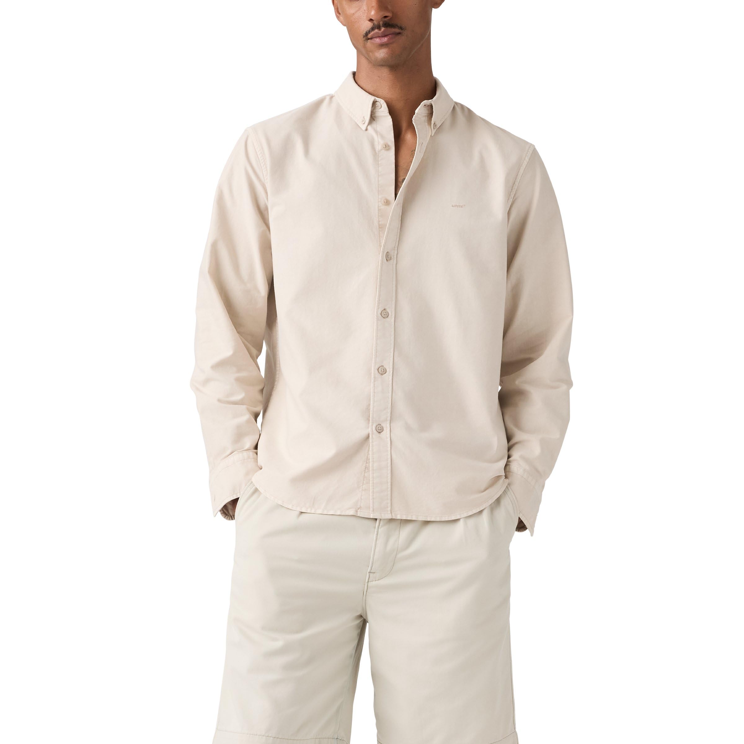 Levi's Relaxed Oxford Shirt With Button-Down Collar Men's Beige Large