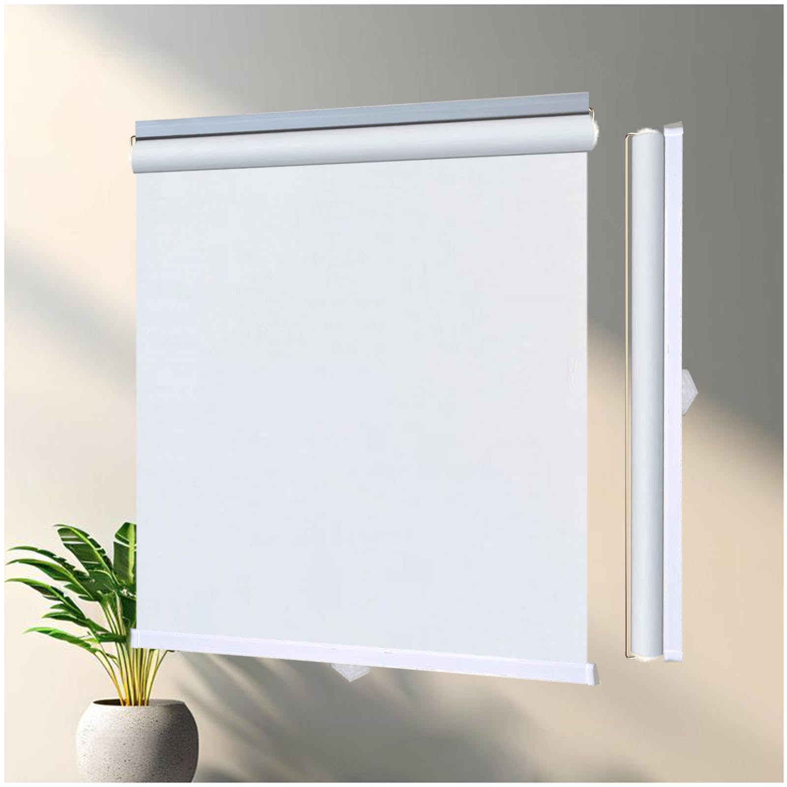 Sunshade Roller Blinds, Thermal Blackout Roller Shades for Windows, Temporary Privacy Blinds Without Drilling, Portable Blackout Curtains,white-120x160cm/47 * 63in