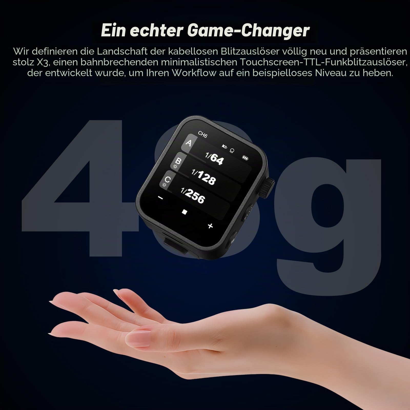 Godox X3-S X3S Kabelloser Blitzauslöser Touchscreen-Blitzsender OLED für Sony Kameras 2.4GHz Drahtlos 1/8000S HSS TTL Tcm Funktion Eingebauter Akku Kamerafernauslöser für Sony