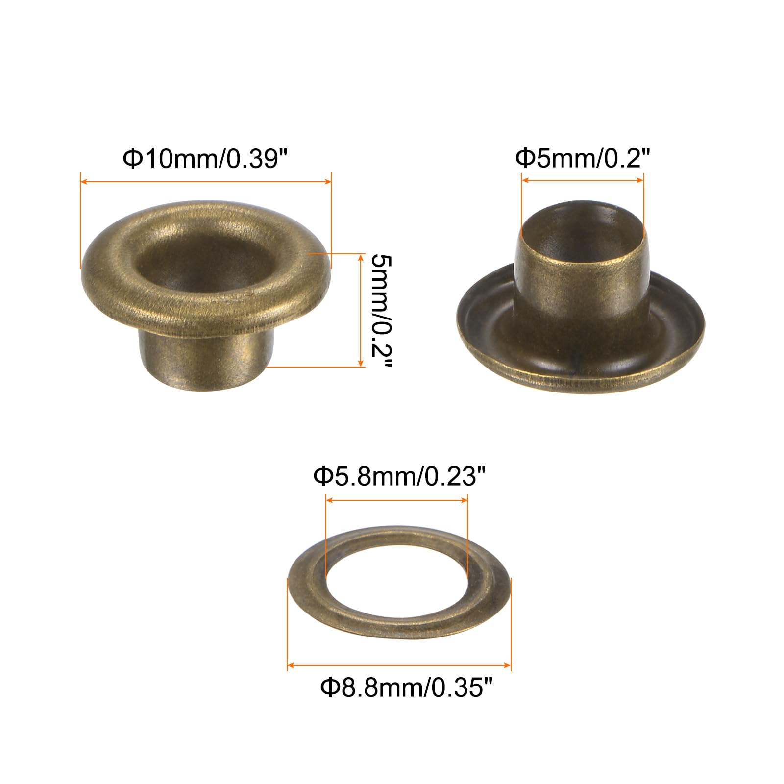 Kit 300 Occhielli Metallico 3mm Con Rondelle - Tono Oro, Per Borse, Scarpe, Fai Da Te - Foto 8