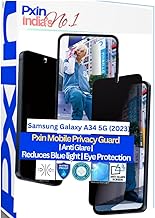 PxIn Mobile Privacy Guard compatible with Samsung Galaxy A34 5G (2023) | Mobile Privacy screen protector | Anti Glare | Anti Spy Screen Protector | Reduces blue light | Scratch proof | Eye Protection