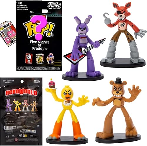 Figura de oso espeluznante FNAF Five Nights at Freddy's Blind Box Minis Security Breach incluido con colgador de teñido anudado Bonnie Rabbit y