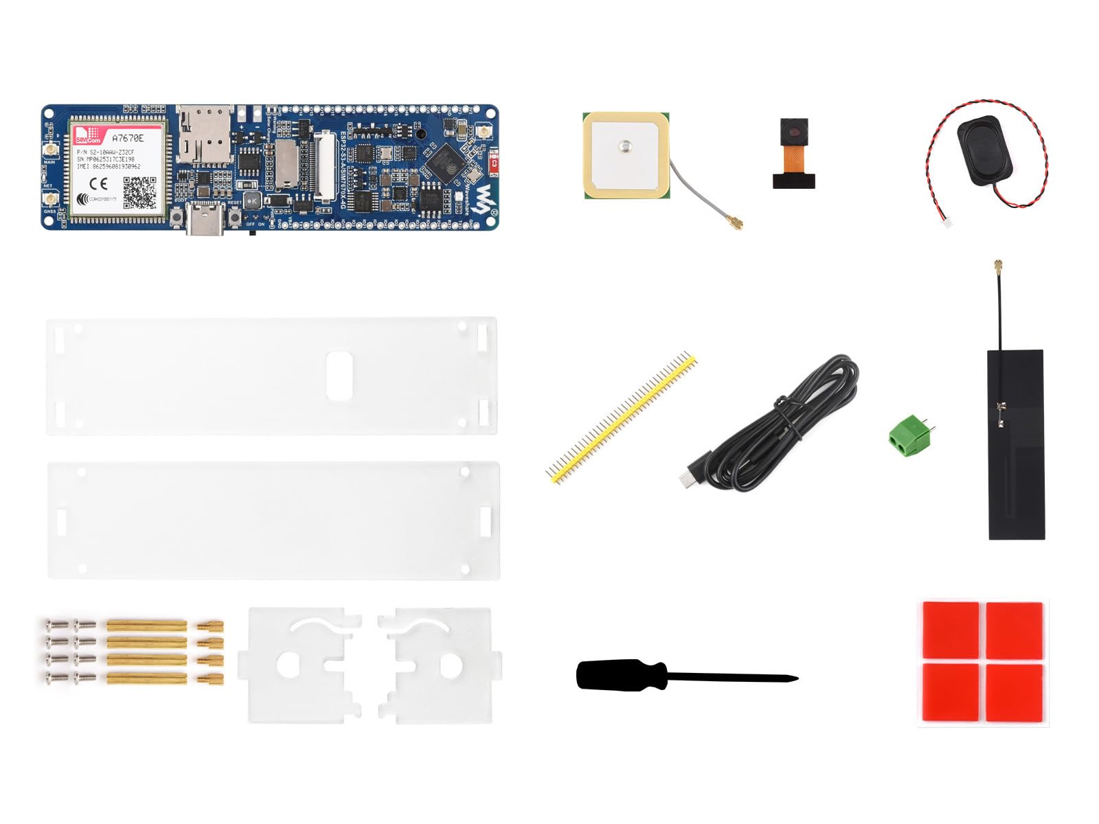 Waveshare ESP32-S3 A7670E 4G Development Board, with Camera/Speaker/Antenna