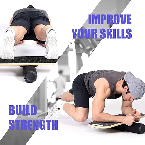 Miniatura 7 de Tabla de equilibrio, entrenador de núcleo de estabilidad, tabla de entrenamiento para ejercicio, fitness, cubierta antideslizante y rodillo, con