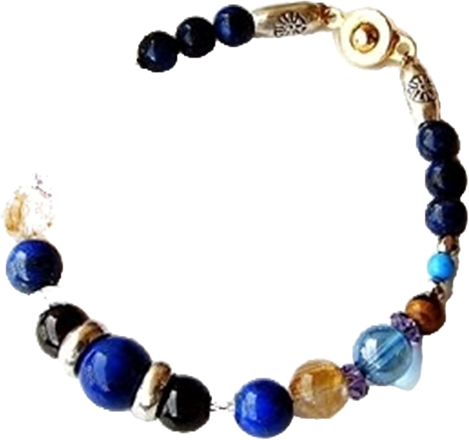 シトリン カイヤナイトのカレンシルバーブレスレット オレンジ