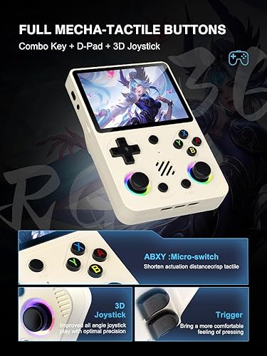 Miniatura 5 de RG36 PRO - Consola de juegos de mano retro, pantalla IPS de 3.5 pulgadas, portátil para juegos, 64G integrada con 20000 juegos, batería de 3000 mAh,