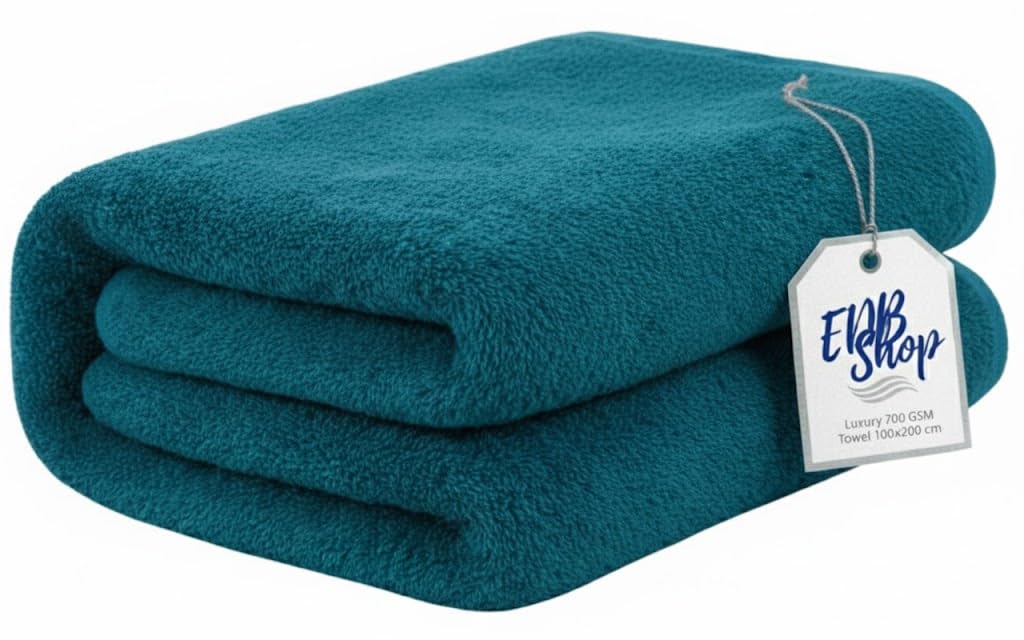 EDB Super Jumbo Big Bath Sheet Extra Large 100x200cm Super Soft 100% Egyptian Cotton Body Wrap Hotel Quality Luxury Towels 700-GSM (Blue Lagoon)