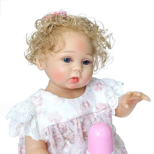 Miniatura 27 de Muñecas de bebé Reborn realistas coleccionables de cuerpo completo de vinilo de silicona de 22 pulgadas, 21.7 in, muñeca realista de niña recién