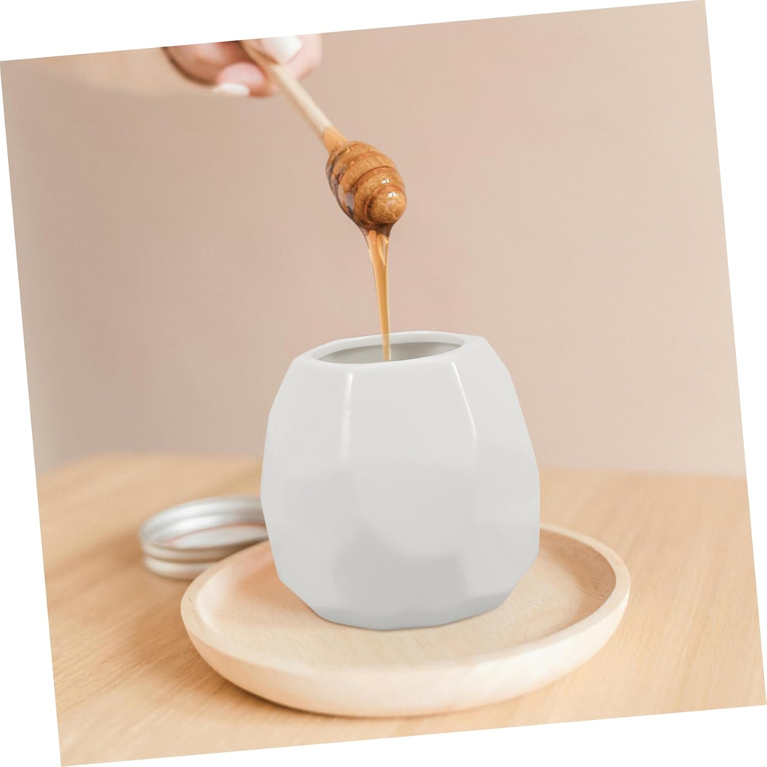 Honey Storage Jar Ceramic Honey Dispenser Jam Bottle for Restaurant Use