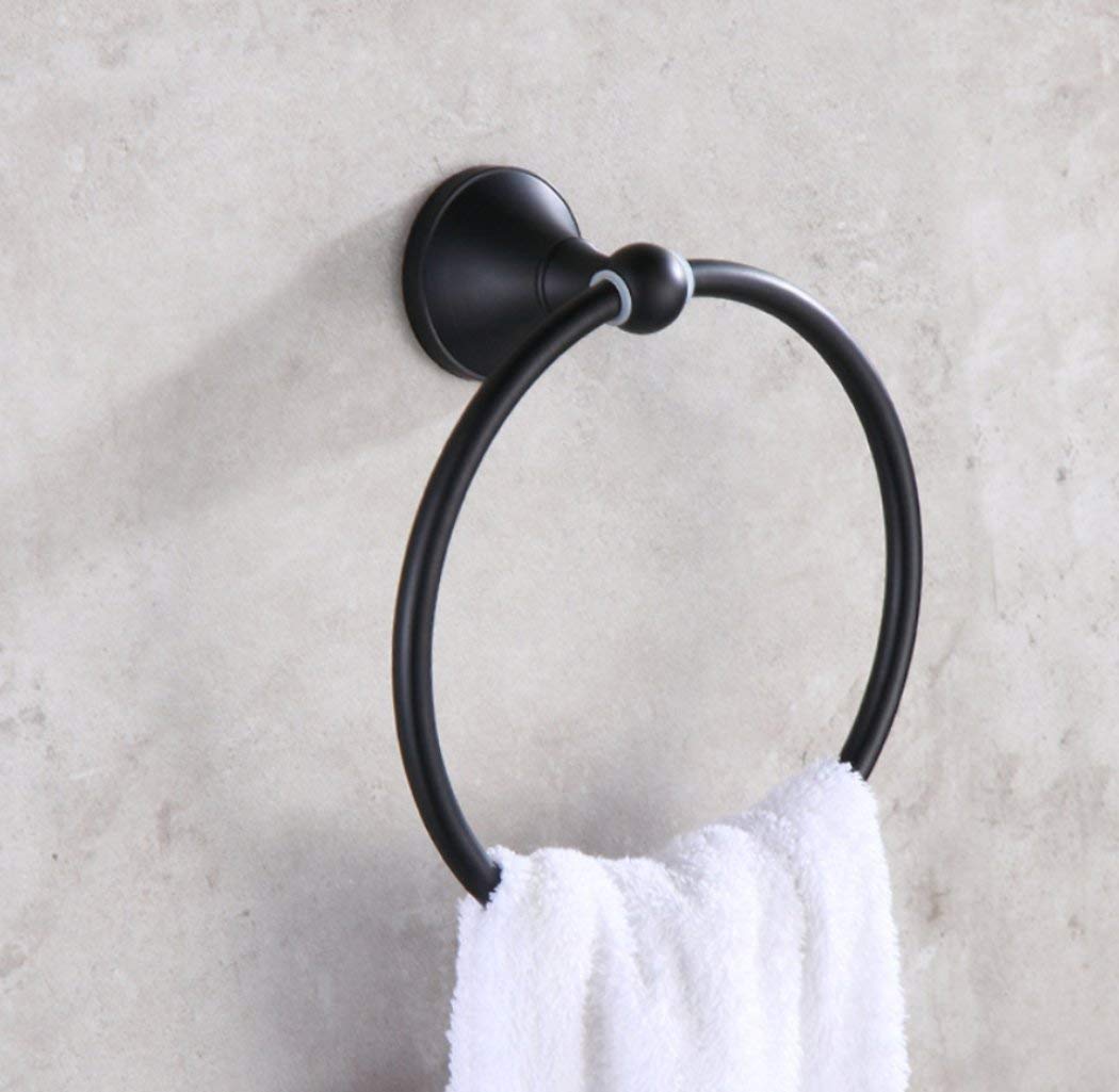 Anneau serviette bronze rétro noir au style continental élégant pour salle de bains raffinée