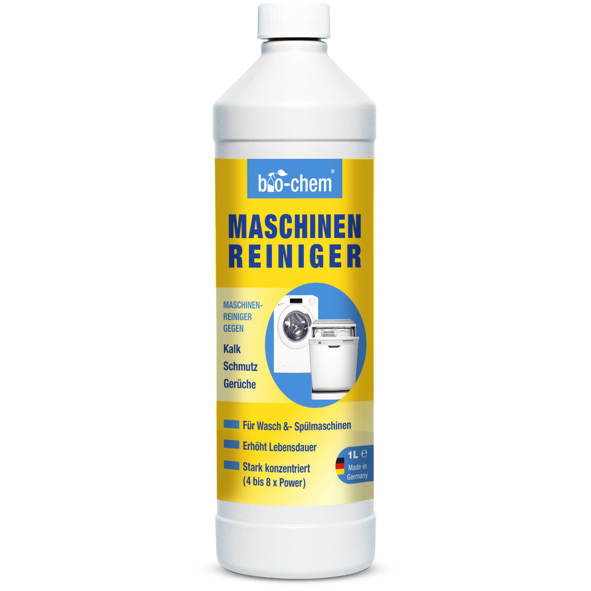 bio-chem ?rodek czyszcz?cy do pralki i zmywarki 1000 ml, neutralny zapach i delikatny, p?ynny ?rodek czyszcz?cy do wn?trz zmywarek i pralek, wyprodukowano w Niemczech