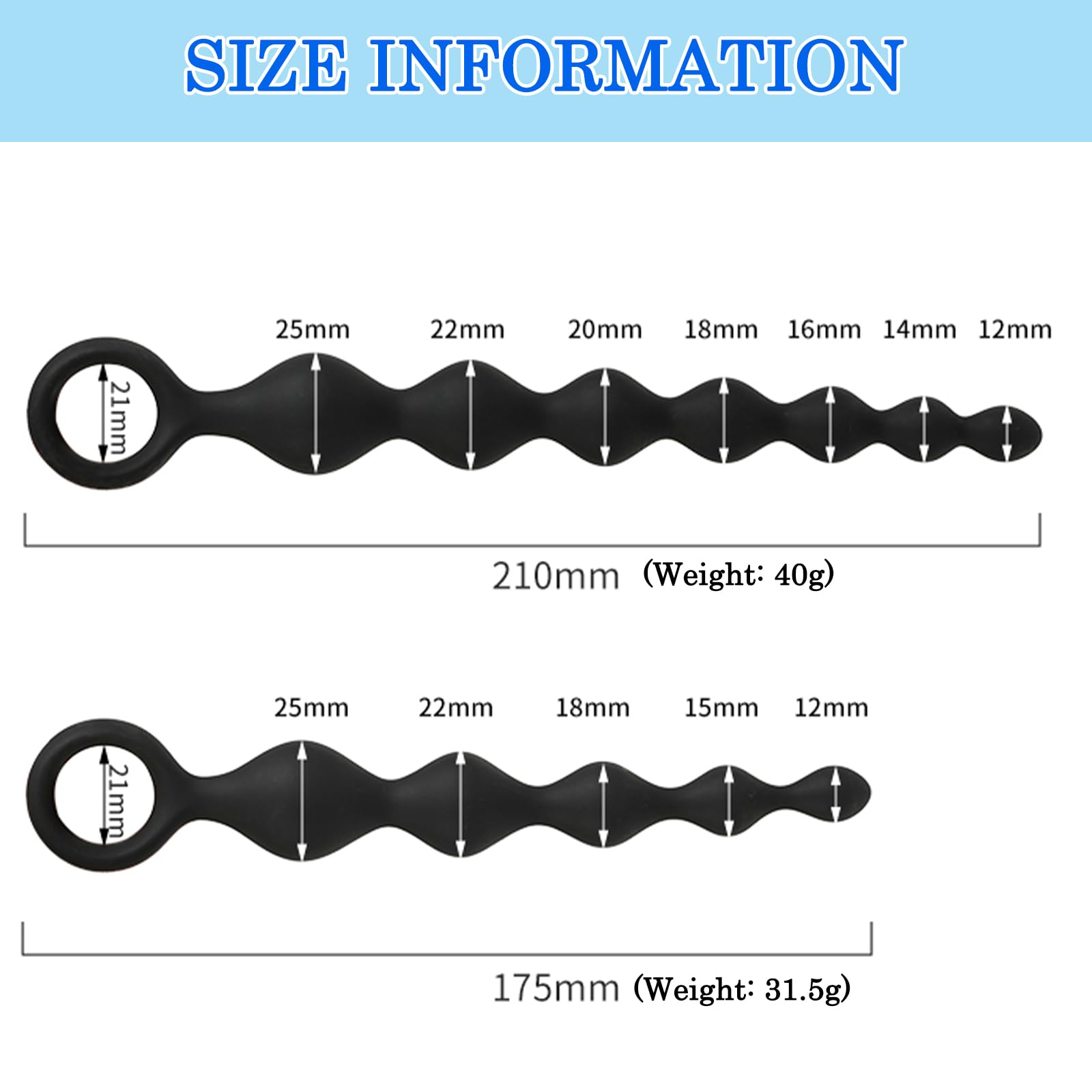 BDSMLOVE 2pcs Palline anali in Silicone Kit, Plug Anale Sex toys Plug Analesex Dildo Anal Plug, Butt Plug Sex Toys per uomini donne coppie principianti professionali