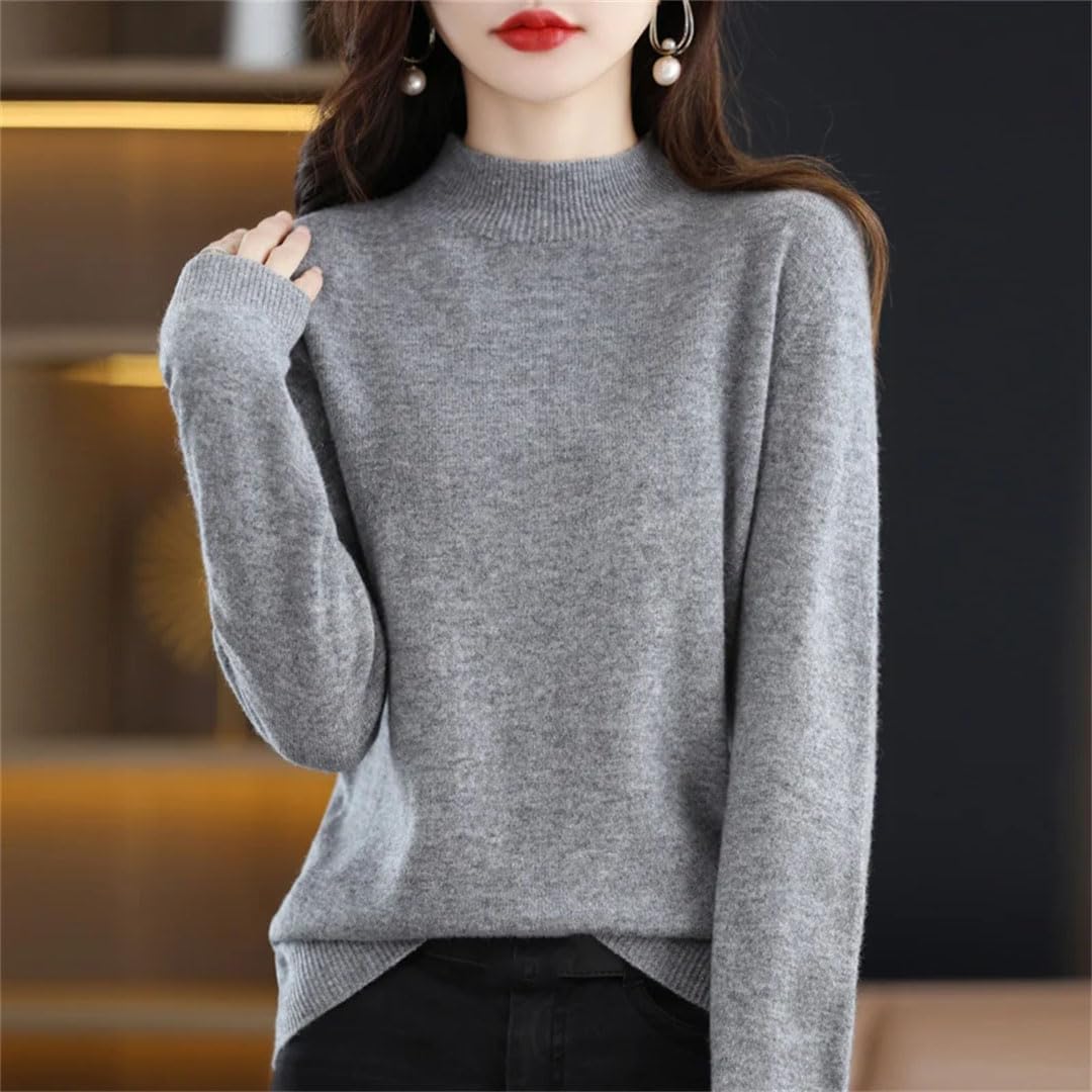 Maglione a maniche lunghe in lana da donna Slim Fit Basic Casual Maglione Mezzo collo Pullover Inverno Maglione Top 'S