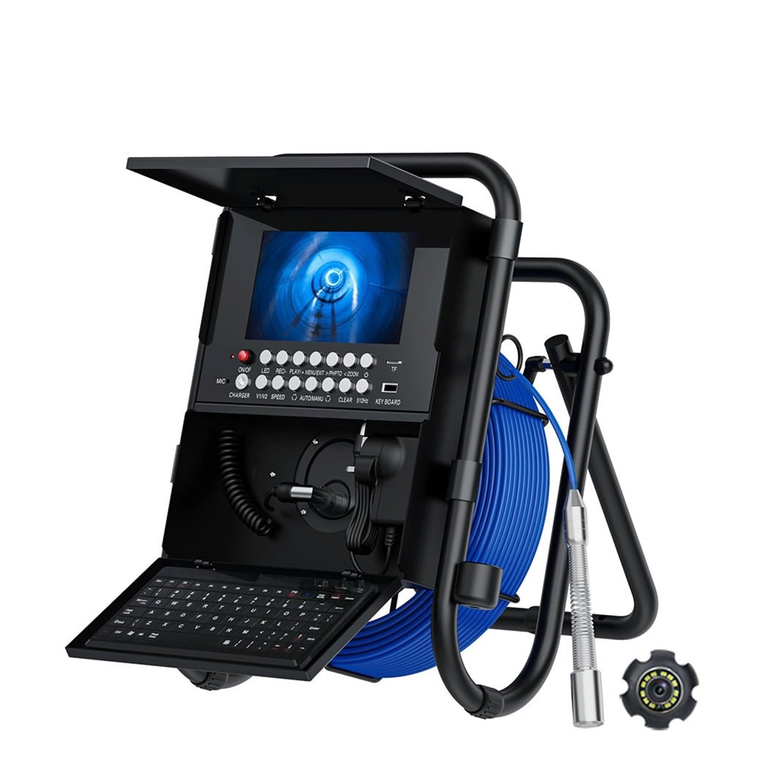 Sewer Camera, Endoscope Pipe Camera Inspection with Self-Leveling 512HZ Locator Drain Sewer Industrial DVR Plumber(20m,512HZ-Self-Leveling)