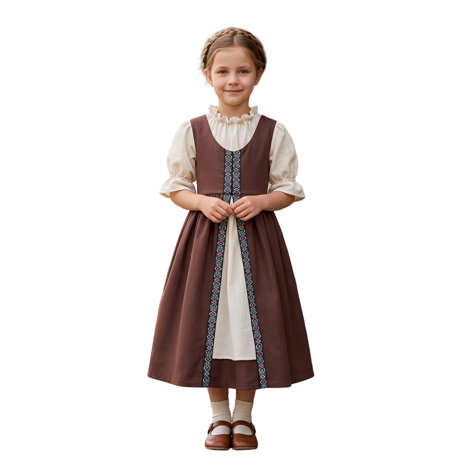 Generisch Mittelalterliches Kinderkostüm im europäischen Stil für Bühne Halloween ideal für Partys sowie Veranstaltungen königliche Prinzessinnenkleidung mit edlem Design