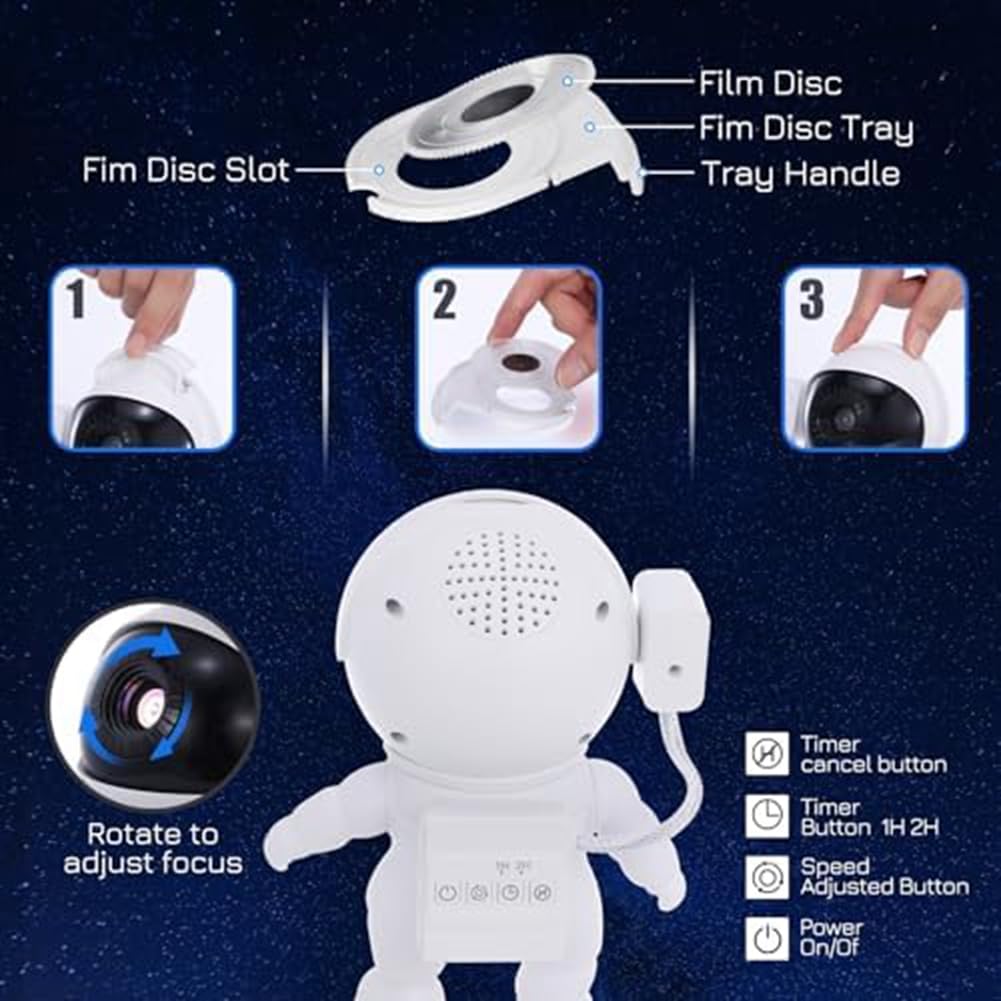 Projecteur d'étoiles 4K HD, lumière de galaxie, projecteur de galaxie d'astronaute pour chambre, lumière, cadeaux pour enfants et adultes