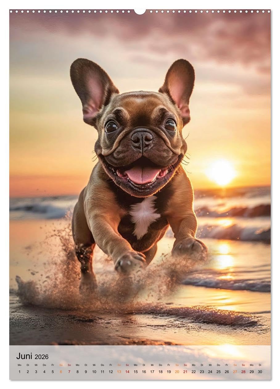 Französische Bulldogge - ein Hund für die Familie (Wandkalender 2026 DIN A2 hoch), CALVENDO Monatskalender: Die Französische Bulldogge - lebendig, unbeschwert, umgänglich (CALVENDO Tiere)