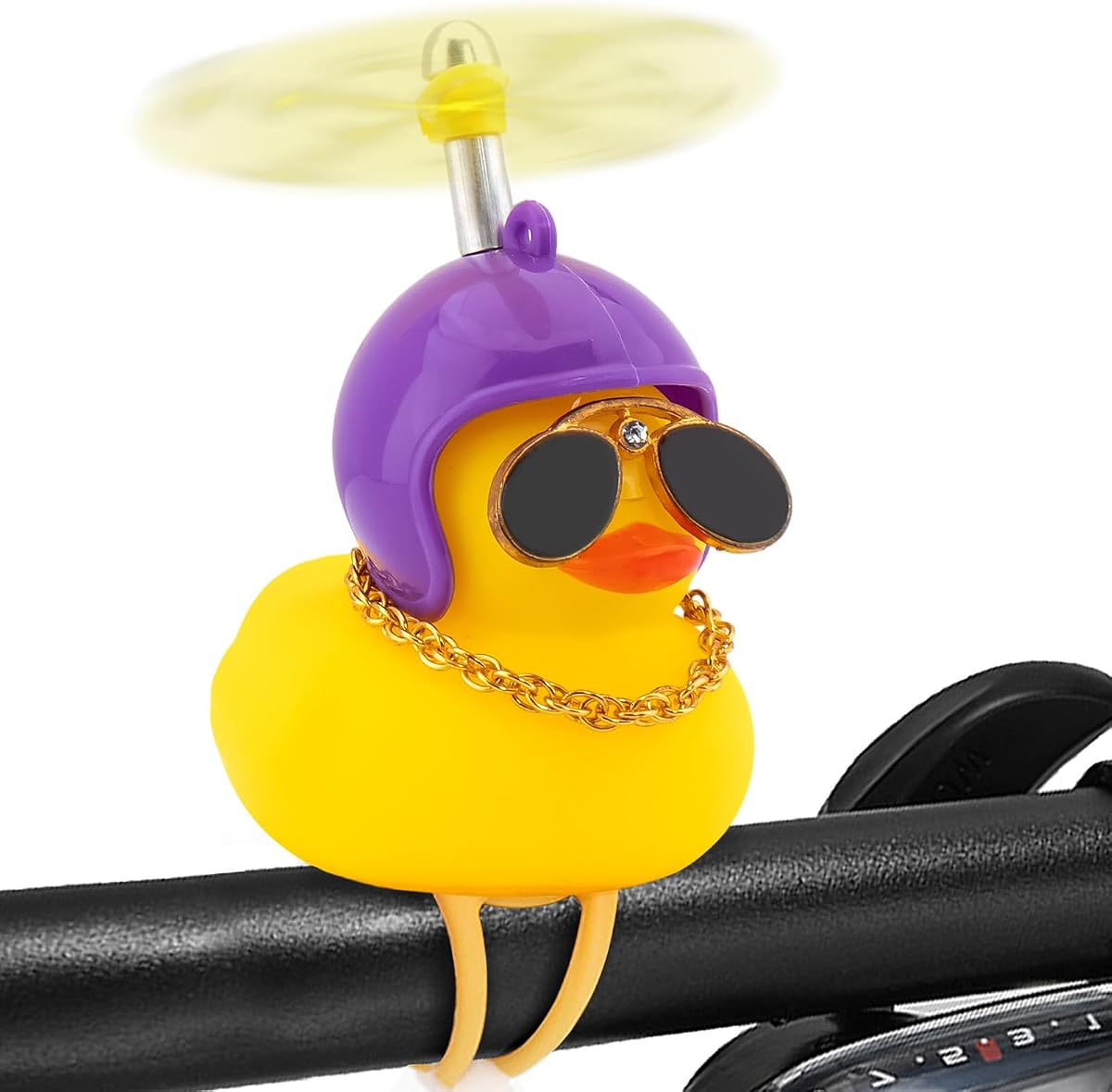 wonuu Bike Rubber Ducks with Helmet, for Car Dashboard Decoration Duck Motorcycle Bicycle Cycling Accessories NOT Squeak (Purple)