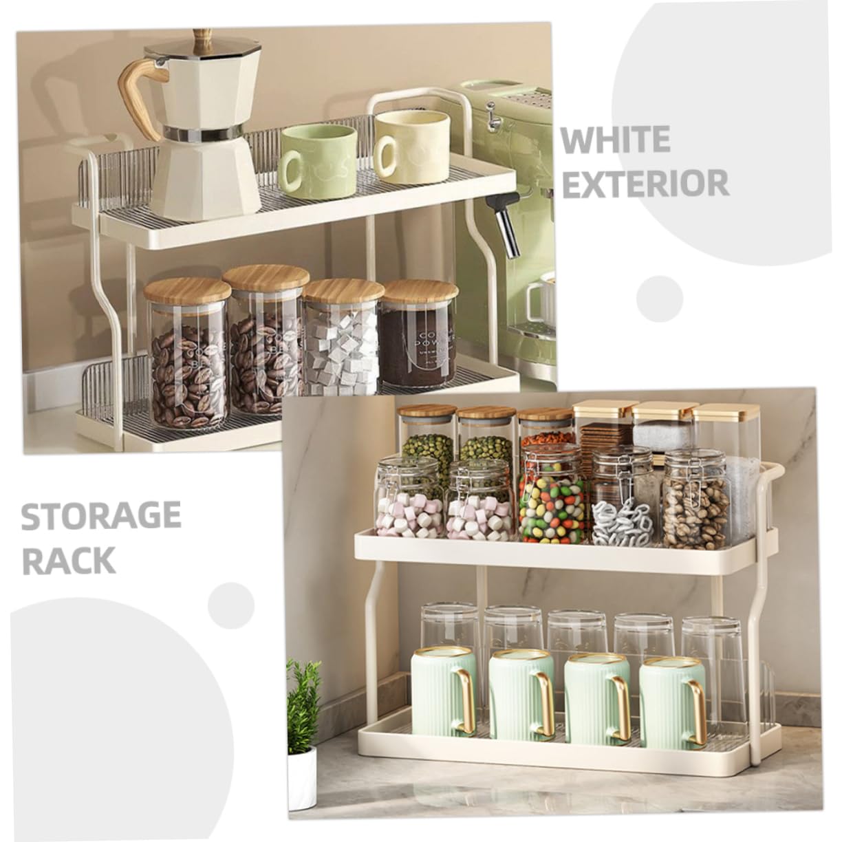 iplusmile Contenitori Spezie Per Cucina Barattoli Da Mobile Organizer Mensola Supporto Appoggio Per Oggetti Facile Accesso e Visibilità