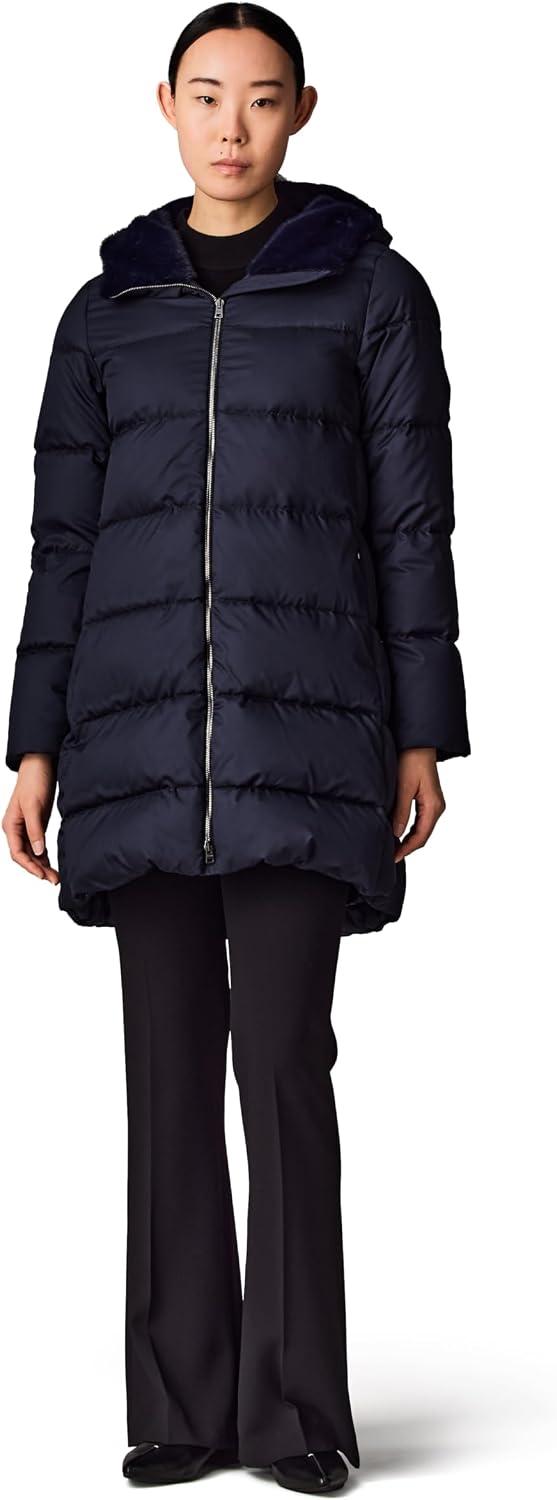 Amazon | [ヘルノ] 公式 マットポリエステル素材フード付きロング