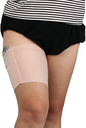 Miniatura 5 de RUFTUP Correa para calcetines de muslo, soporte antideslizante para teléfono y tarjeta de crédito, bandas elásticas de silicona antideslizantes para