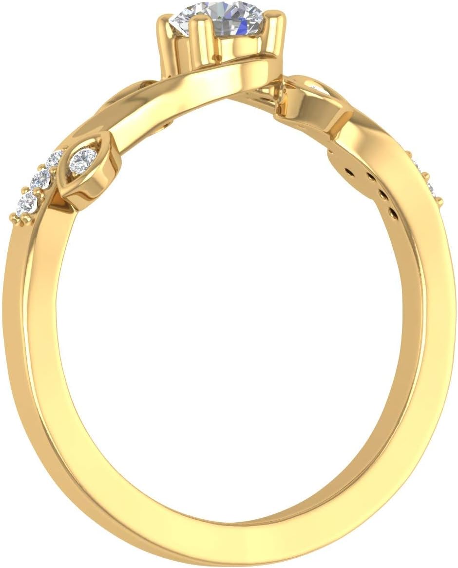 1/5 Carat Diamond Engagement Rings in 10K Gold - IGI Certified