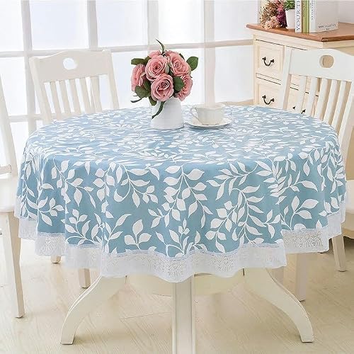Xjhwd 7 Lace Dia 150-220Cm Ruffle Lace Large Round Pvc Table Cloth Wipe Clean Pvc Table Cloth Round Table For Circular Table Home Tablecloth Waterproof