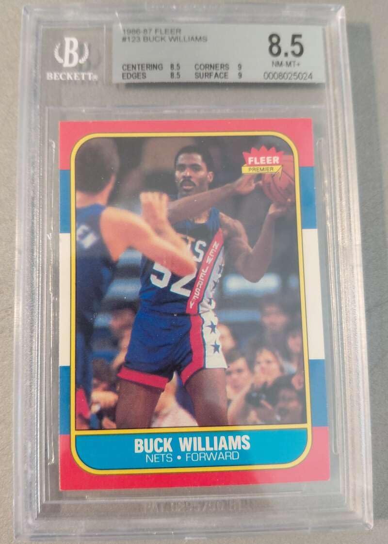 BUCK WILLIAMS RC 1986-87 Fleer BGS 8.5 NM-MT+ #123 ROOKIE Basketball NJ Nets