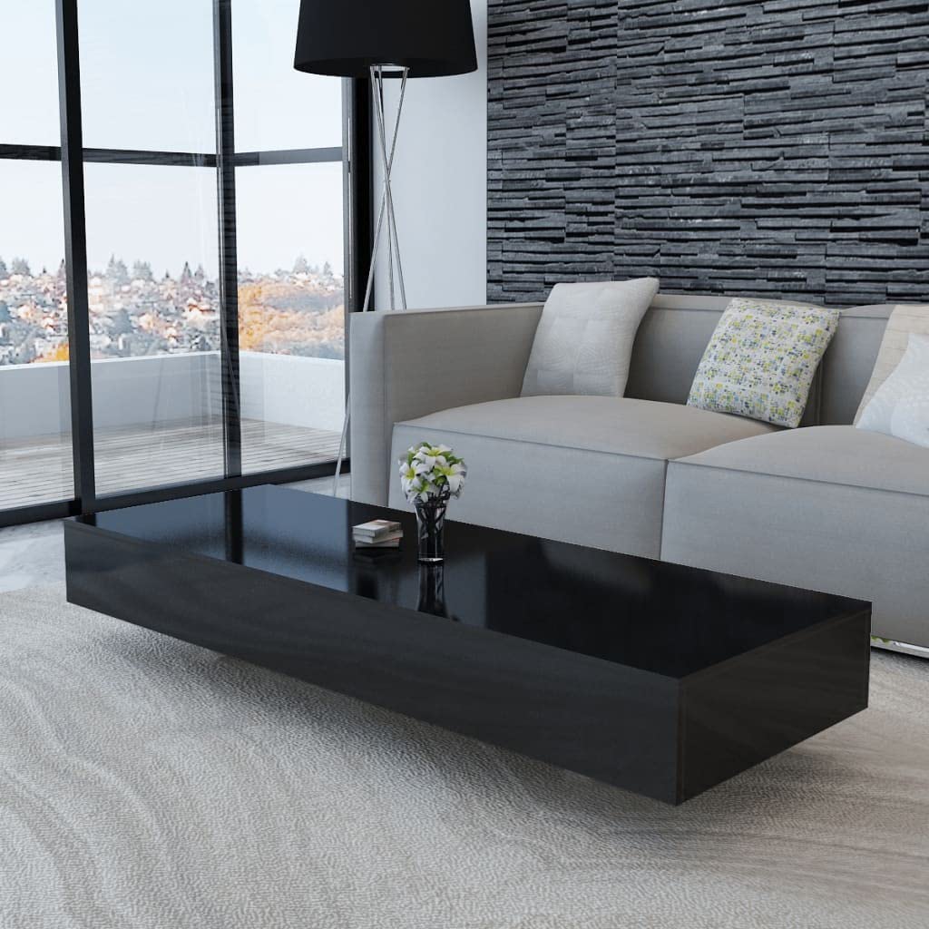 ZQQLVOO Couchtisch Beistelltisch Deko Wohnzimmer Wohnzimmertisch Couchtisch Hochglanz Schwarz Geeignet für Wohnzimmer Schlafzimmer Büro Küche, Haushalt & Wohnen