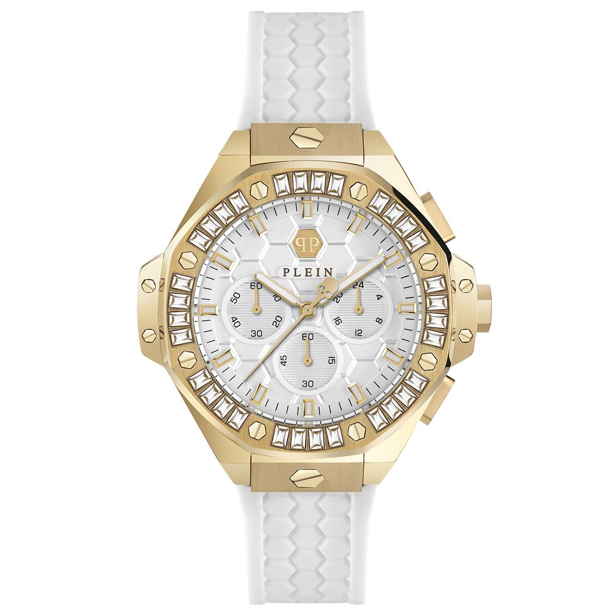 Philipp Plein Unisex Silber Chronograph Quarz Armbanduhr Plein Chrono Royal