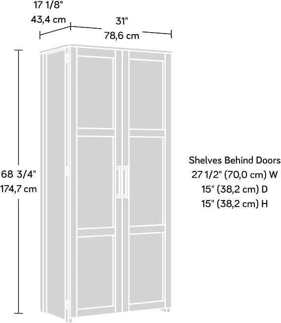 Sauder HomePlus Storage Cabinet/ Pantry cabinets, White finish