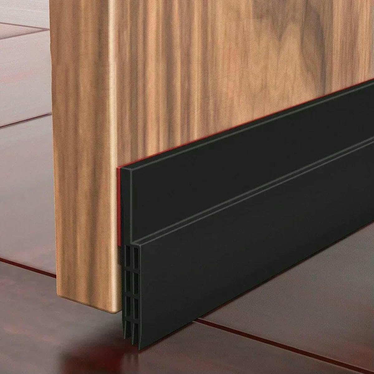 Yfshc Black 1M Door Bottom Sealing Strip Windproof Dust Stopper Guard Rain Weatherstrip Noise Reduction Insulator Sealer Home Hardware