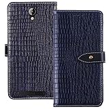 YLYT Flip Hülle Etui Blau Leder Tasche Schutz Hülle Für Crosscall-Trekker-X4 5.5 inch Handy Horizontale Standfunktion Magnetverschluss Strapazierfähiger Cover