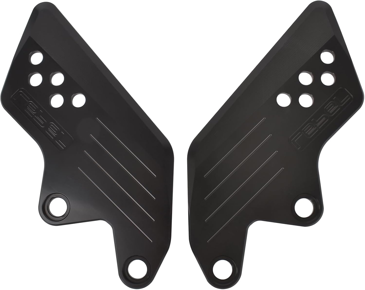 Footrest Side Trim Covers Rebel1100T Rider Footboard Heel Guard Step Hold Plate Footpeg Covers compatible for HO&N&DA Rebel CMX 1100 Rebel1100 Accessories 2021-2025 (Black)