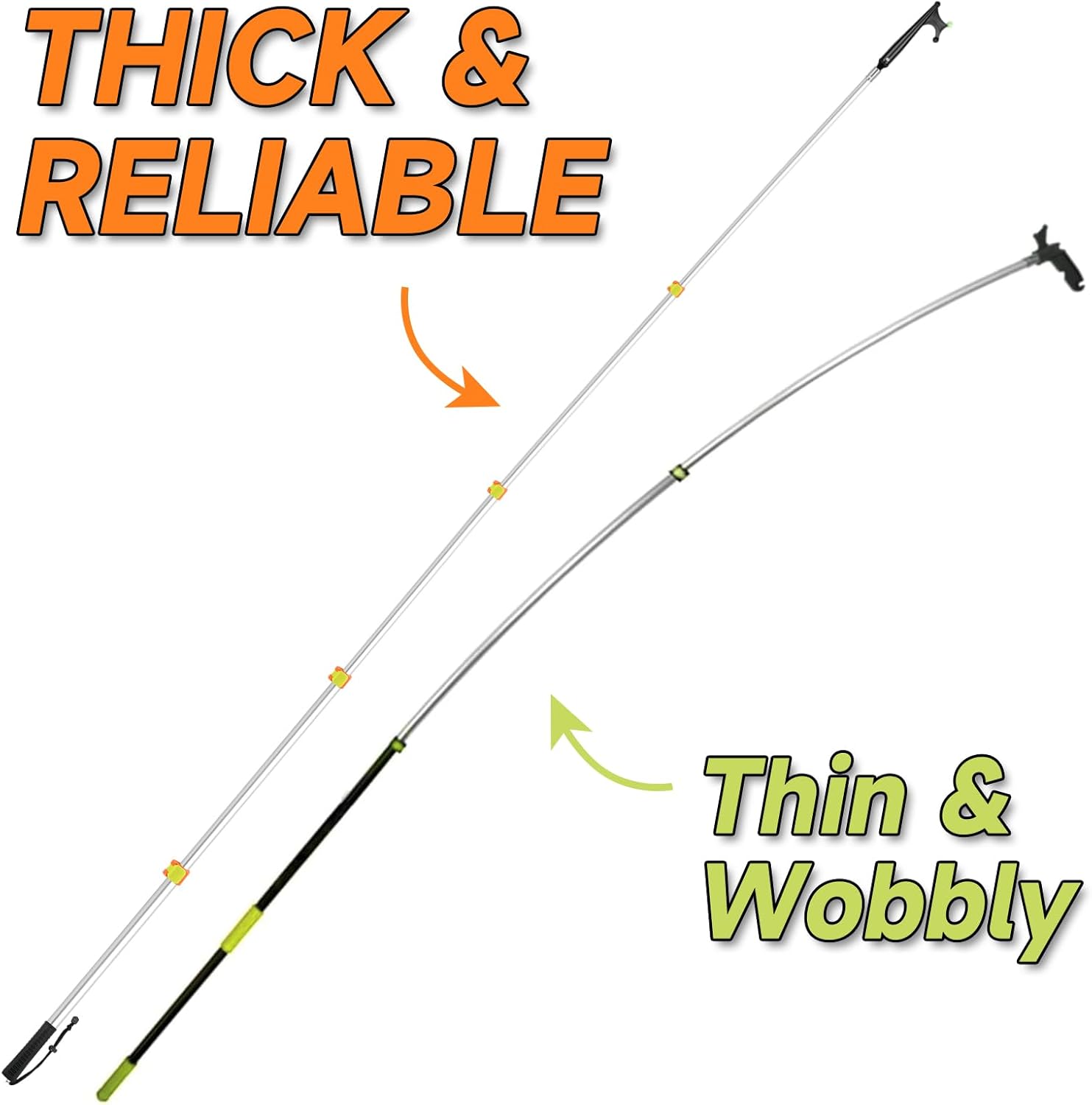 SANLIKE Boat Hook with Telescoping Extension Pole,Durable Floating Lightweight and Sturdy Aluminum Boat Pole with Luminous Bead,Boating Accessories Non-Slip Push Pole for Docking
