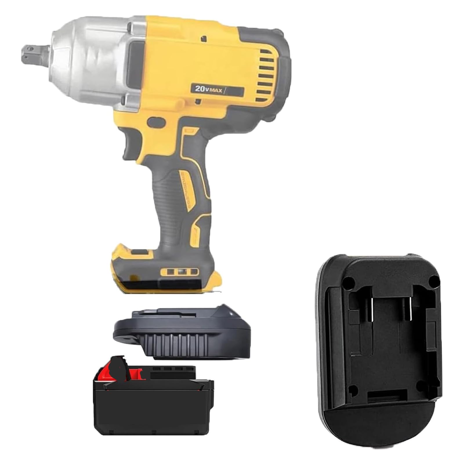 Battery Adapter Converter for Milwaukee to for Dewalt Battery，for Milwaukee M-18 18v Lithium Battery Convert to for Dewalt 18v 20v Lithium Batteries,