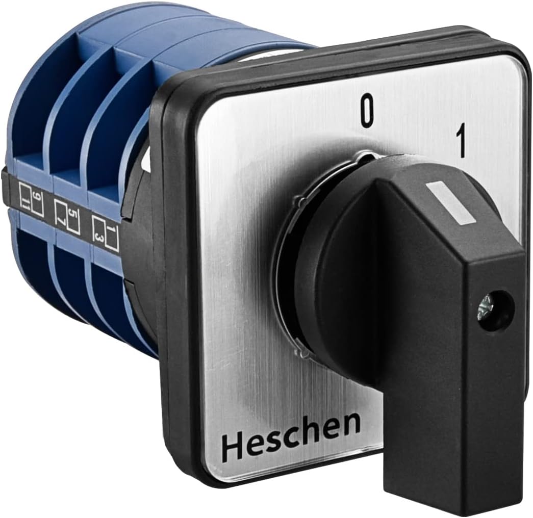 Heschen Universal Rotary Cam Selector Changeover Switch, SZW26-32/0-3.3, 660V 32A, 4 Position, 3 Phase, 12 Terminals