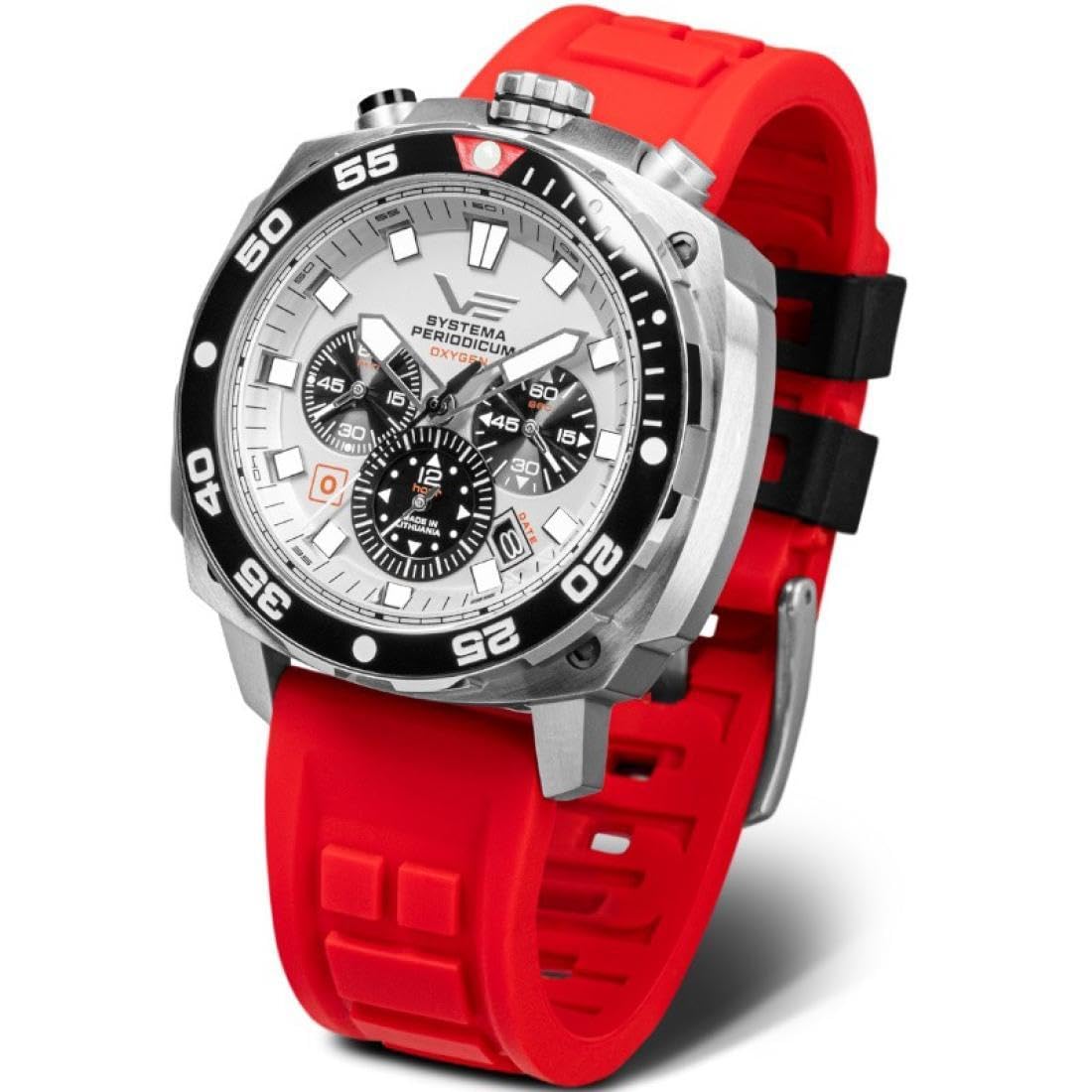 Vostok Europe Systema Periodicum Chronograph 20ATM K1 Men's Quartz Watch Mineral Glass with Interchangeable Strap, Oxygen, Strap Length: