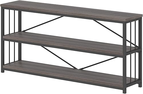 Miniatura 84 de LVB Mesa consola negra, mesa de entrada moderna para pasillo sala de estar, mesa de sofá industrial detrás del sofá, mesa de entrada de metal de