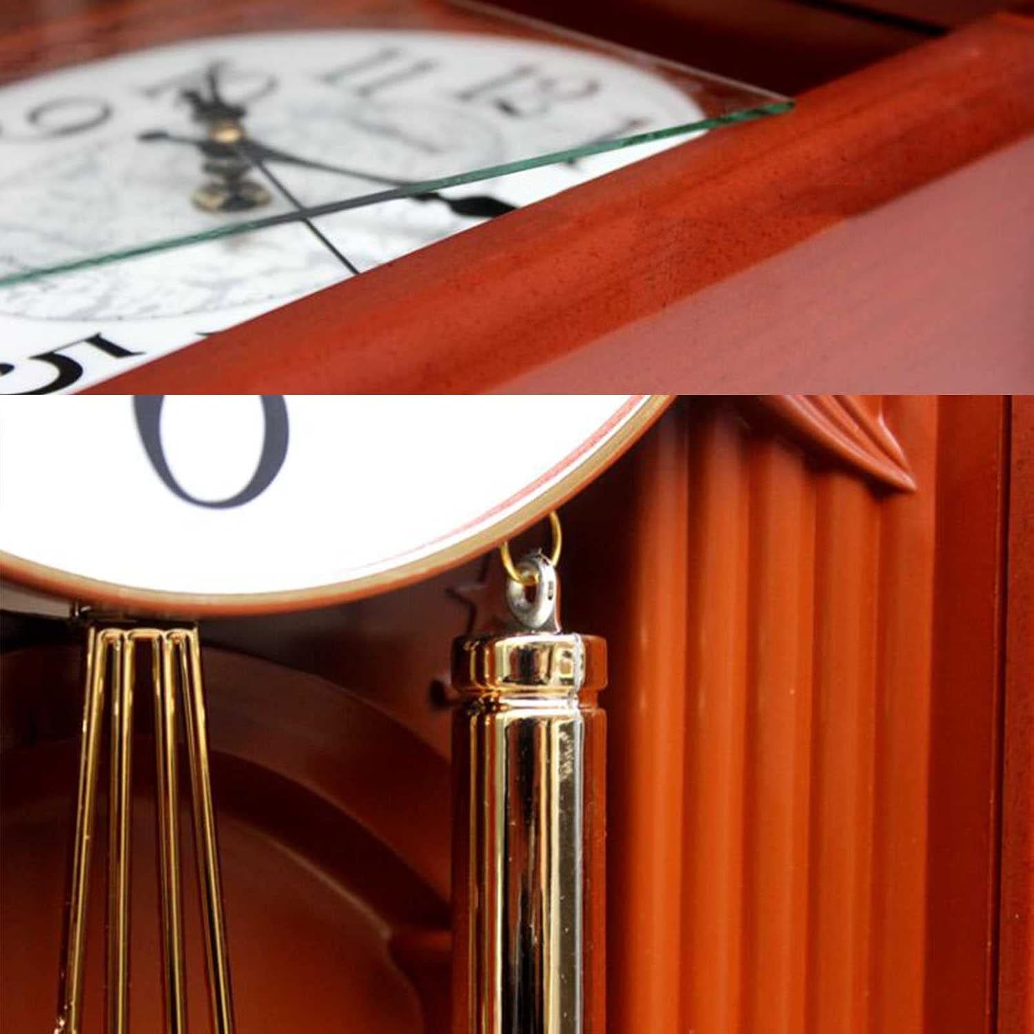 Vintage Mantel Clocks, Retro Table Clock Can Be Placed or Hung Fireplace Clock with Chime Battery Operated Mantle Clocks for Living Room Office